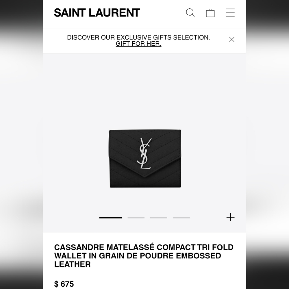**SOLD** Authentic Pre-owned Yves Saint Laurent Grain De Poudre Compact Wallet - Picture 14 of 16